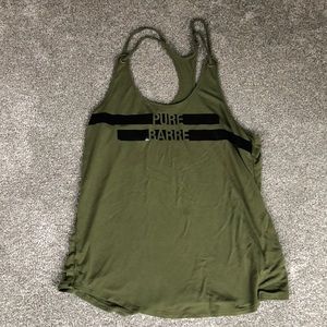Pure Barre olive green tank Sz Sm